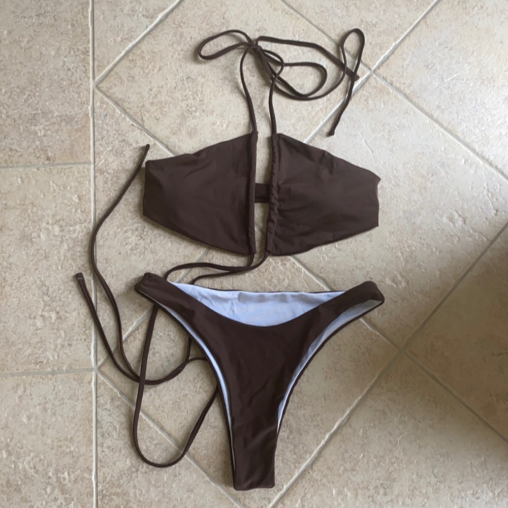 Brand New Brown tie up bikini